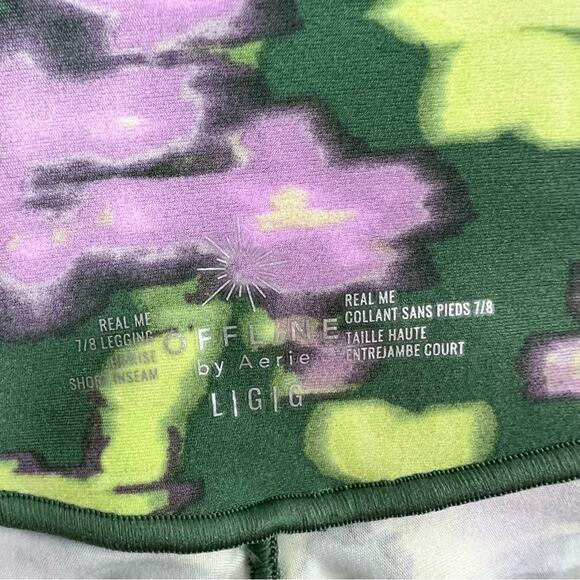 Offline By Aerie Real Me High Waisted Crossover 7/8 Leggings Size LS Floral NEW - Picture 6 of 10